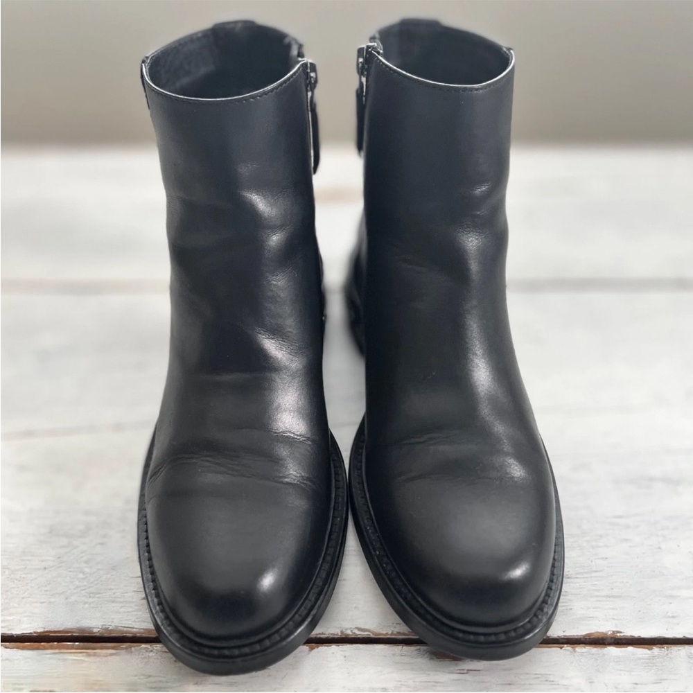 Aquatalia Addison Black Leather Chain Ankle Boots (Size 8) $595 Retail Italy - Picture 10 of 16